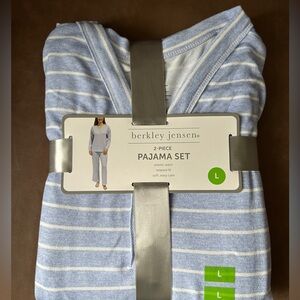 Soft Blue Striped Pajama Set, NWT